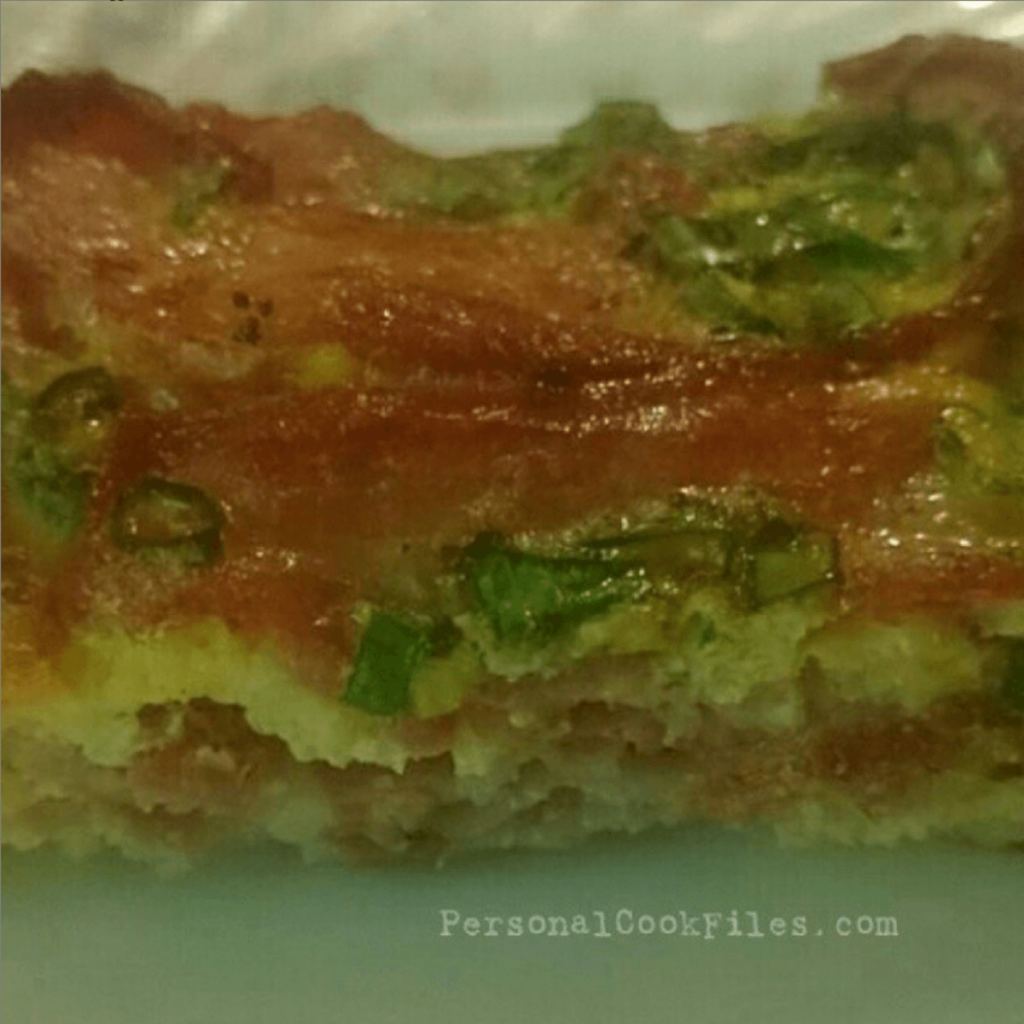 baked layered bacon and eggs