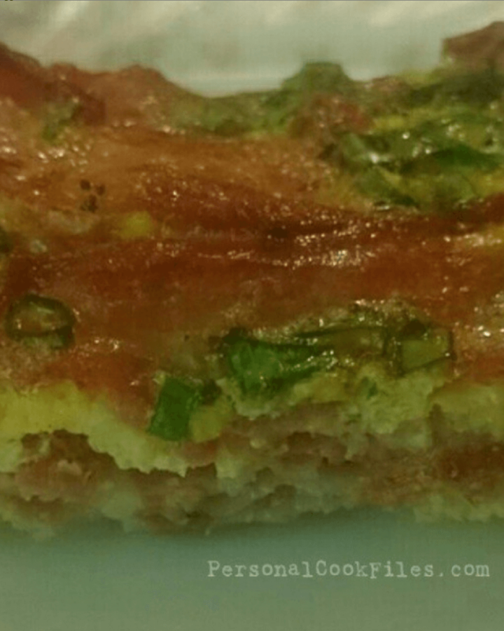 baked layered bacon and eggs